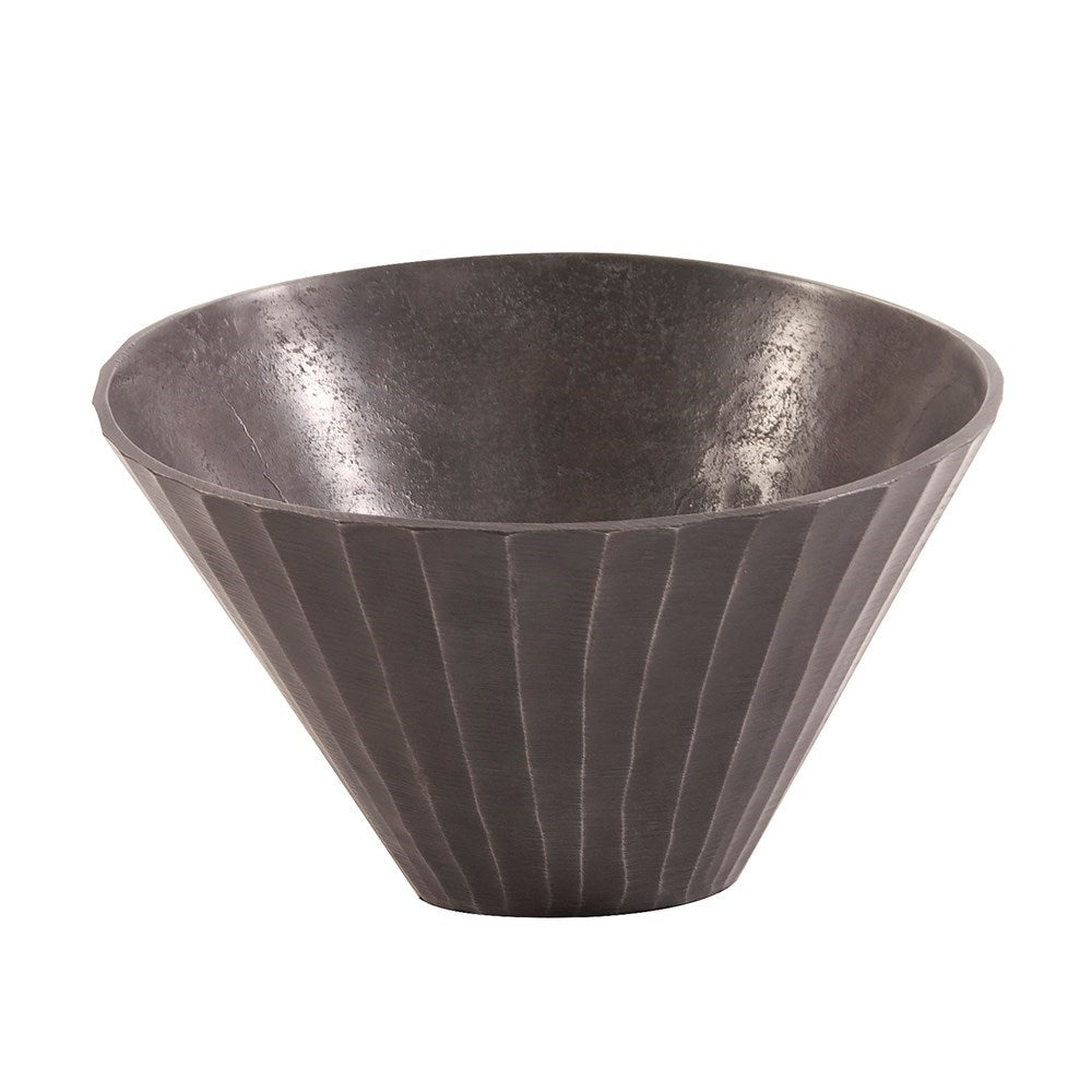 Graphite Chiseled Metal Bowl