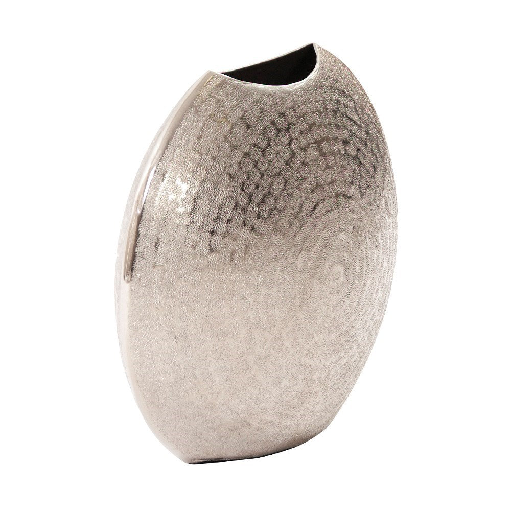 Frosted Silver Metal Vase - Small