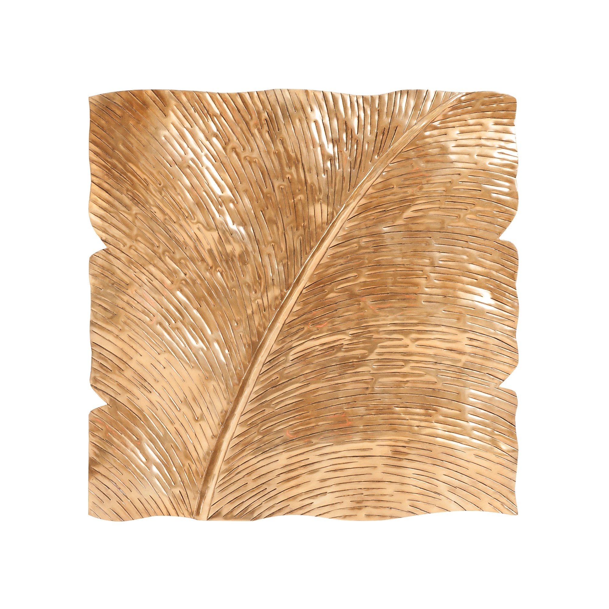 Square Leaf Wall Decor Medium Antique Gold