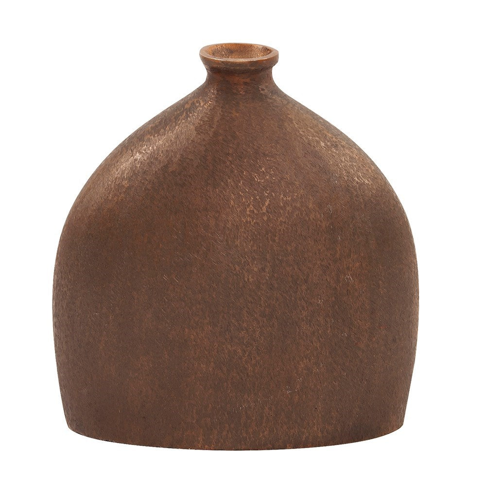 Textured Flask Small Dark Copper Vase
