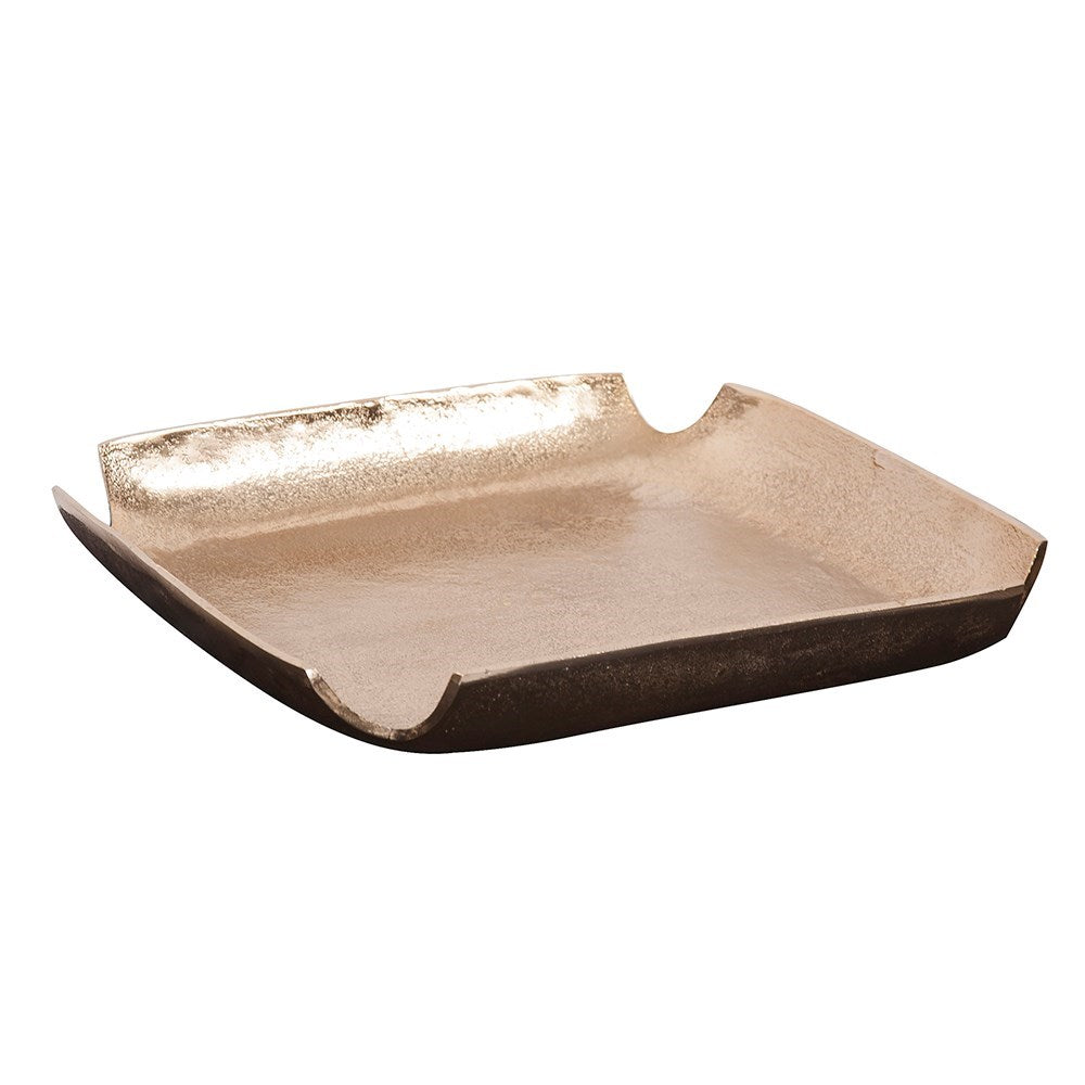 Raw Gold Aluminum Tray with Notched Corners