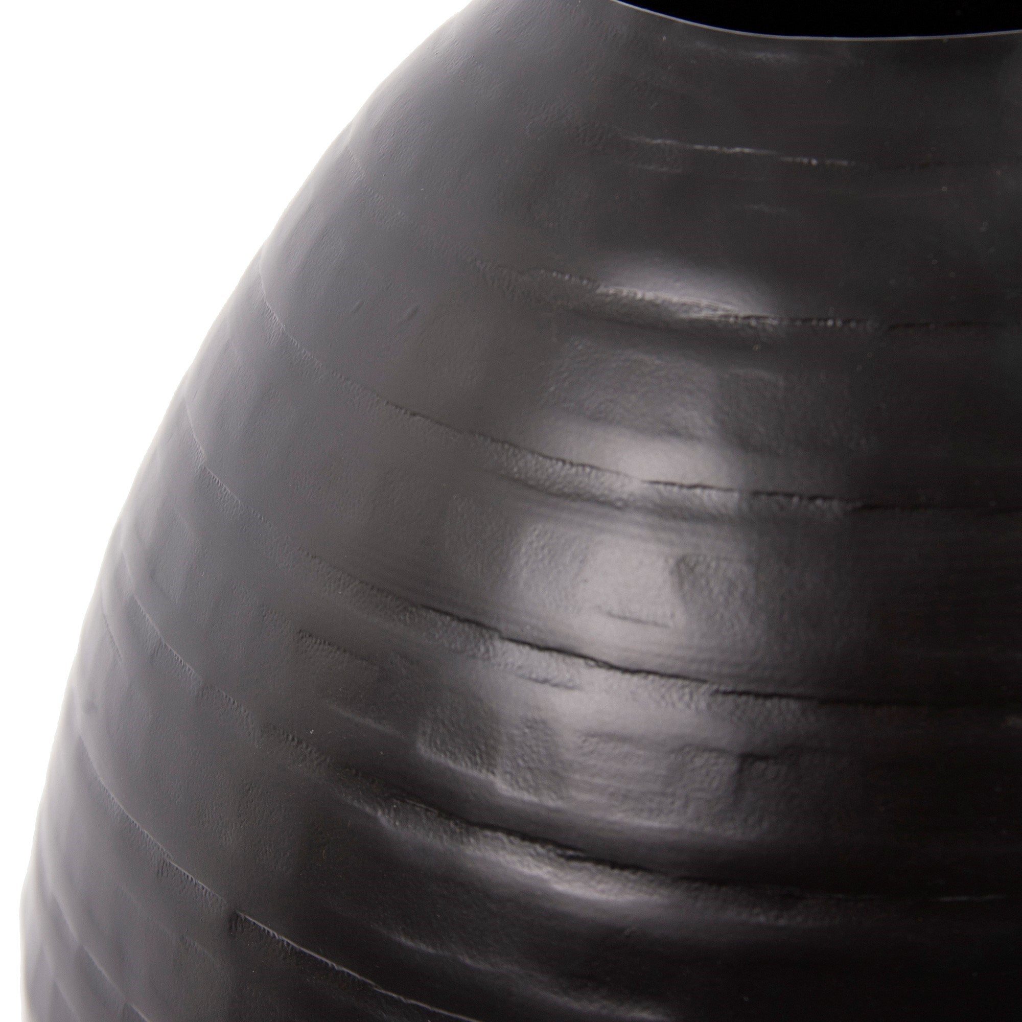 Chiseled Black Teardrop Vase, Medium