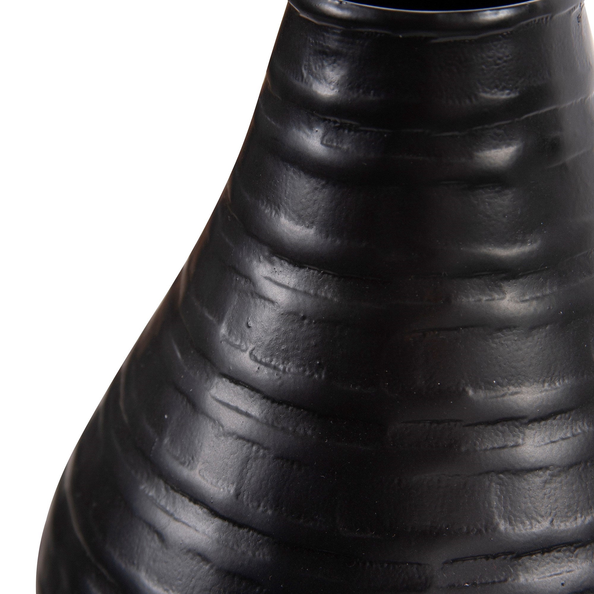 Chiseled Black Bell Vase, Small
