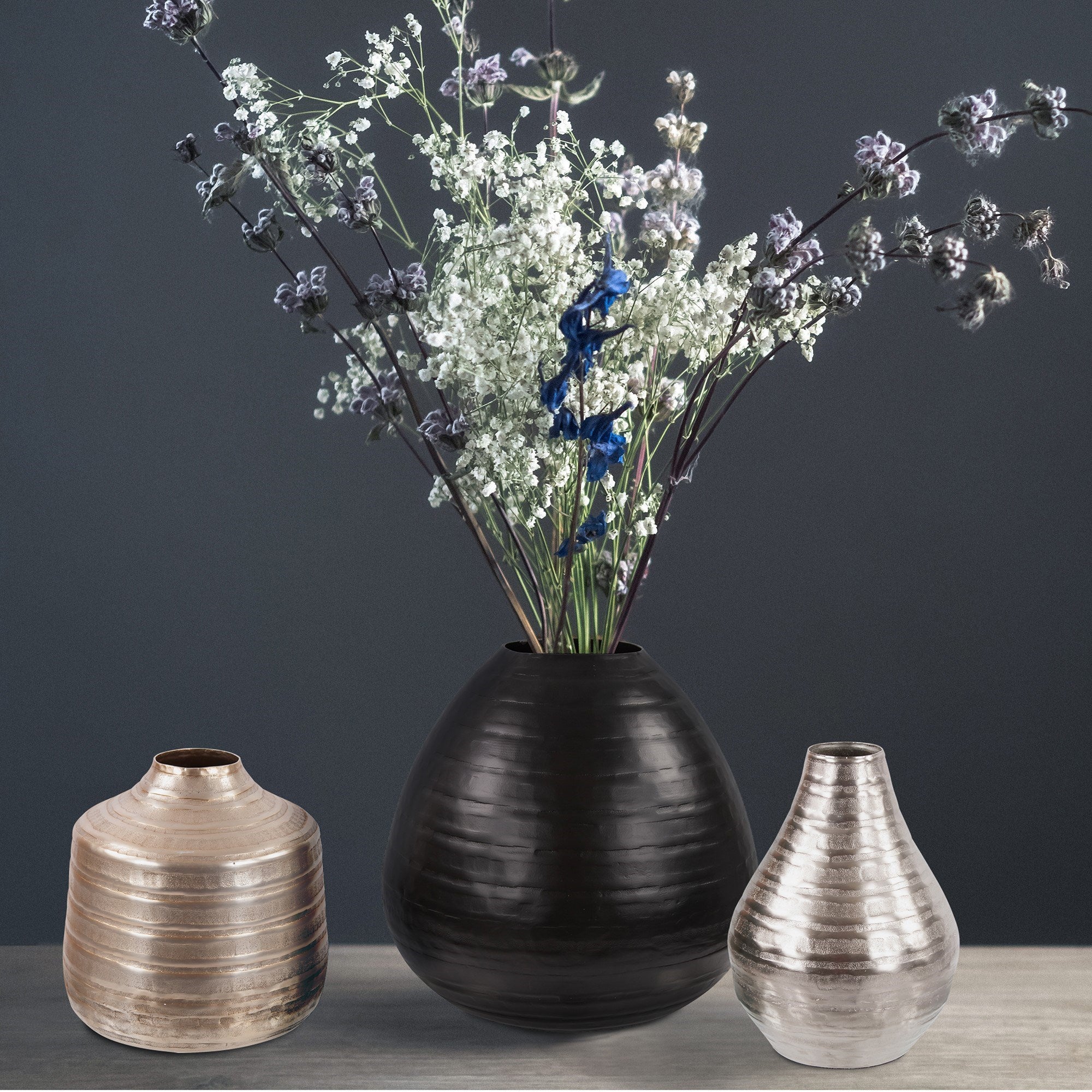Chiseled Silver Bell Vase, Large