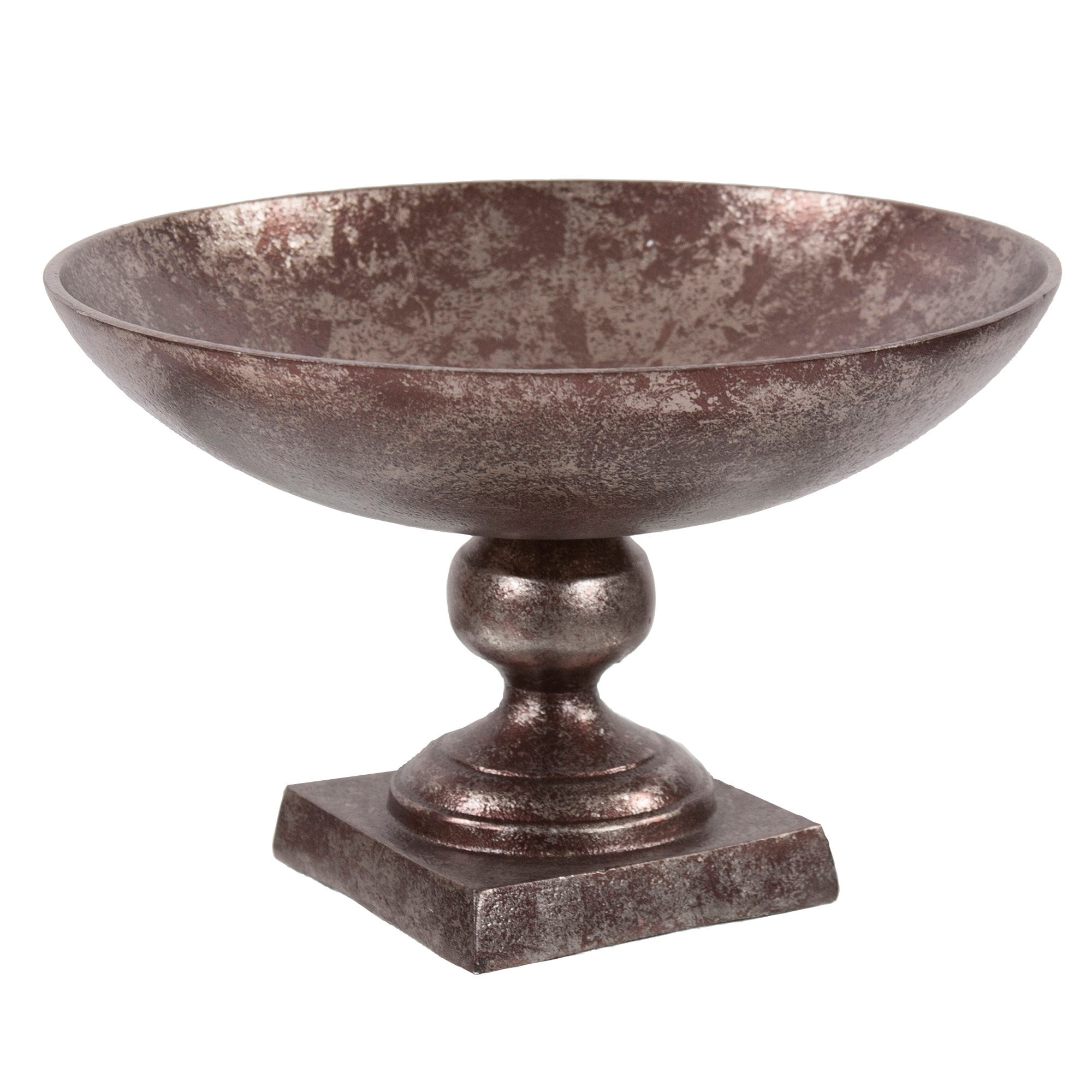 Aluminum Footed Bowl in Antiqued Bronze, Small