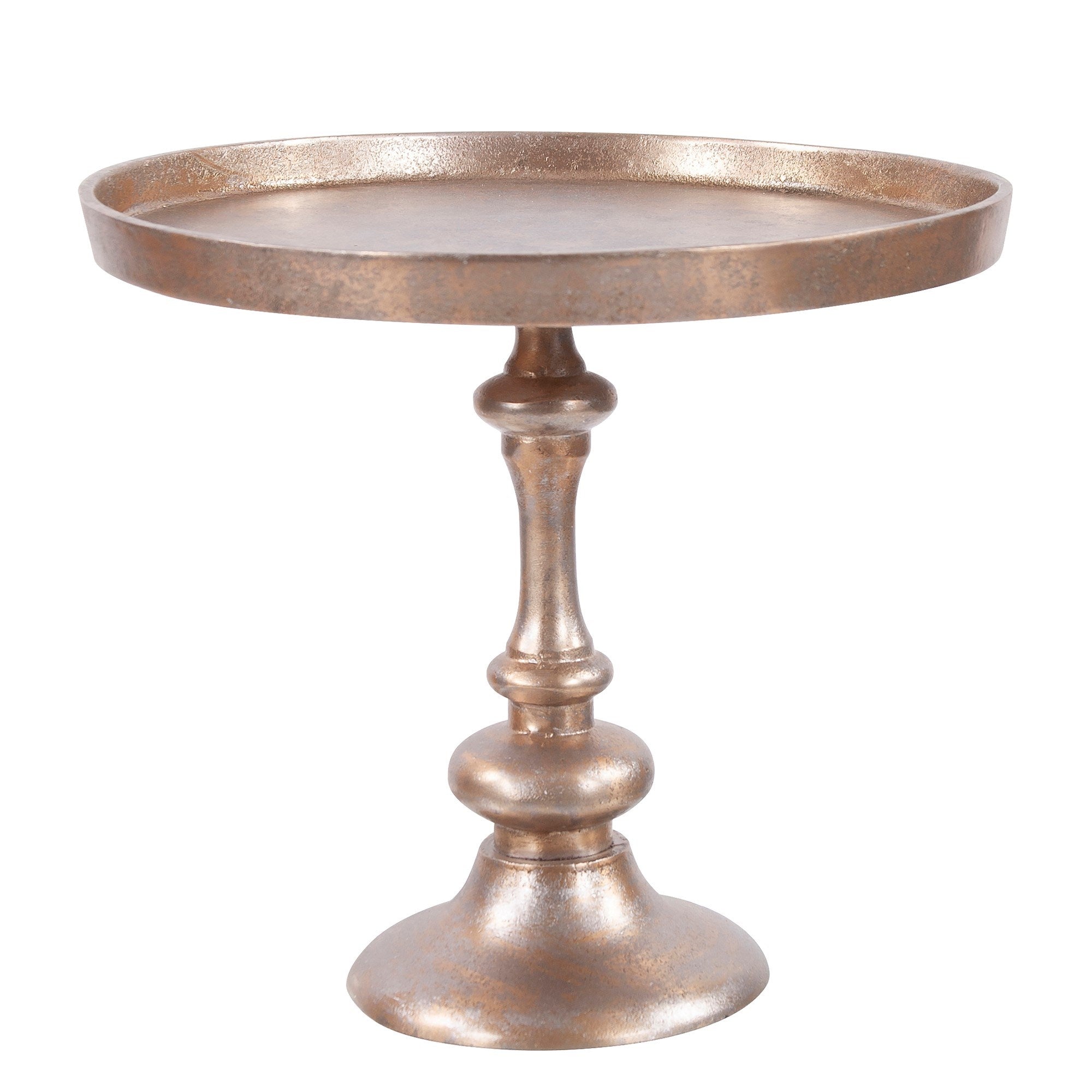 Aluminum Footed Tray in Antiqued Gold, Large