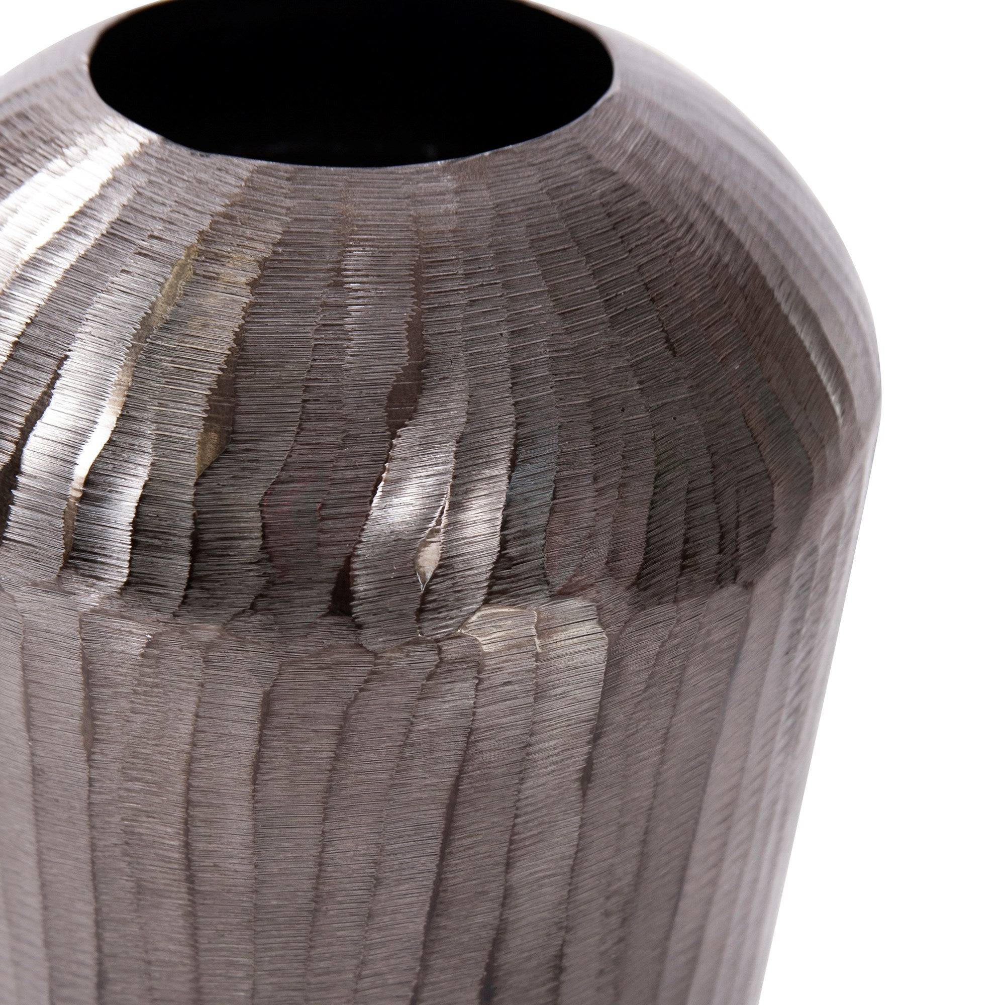 Carbon Gray Chiseled Aluminum Vase