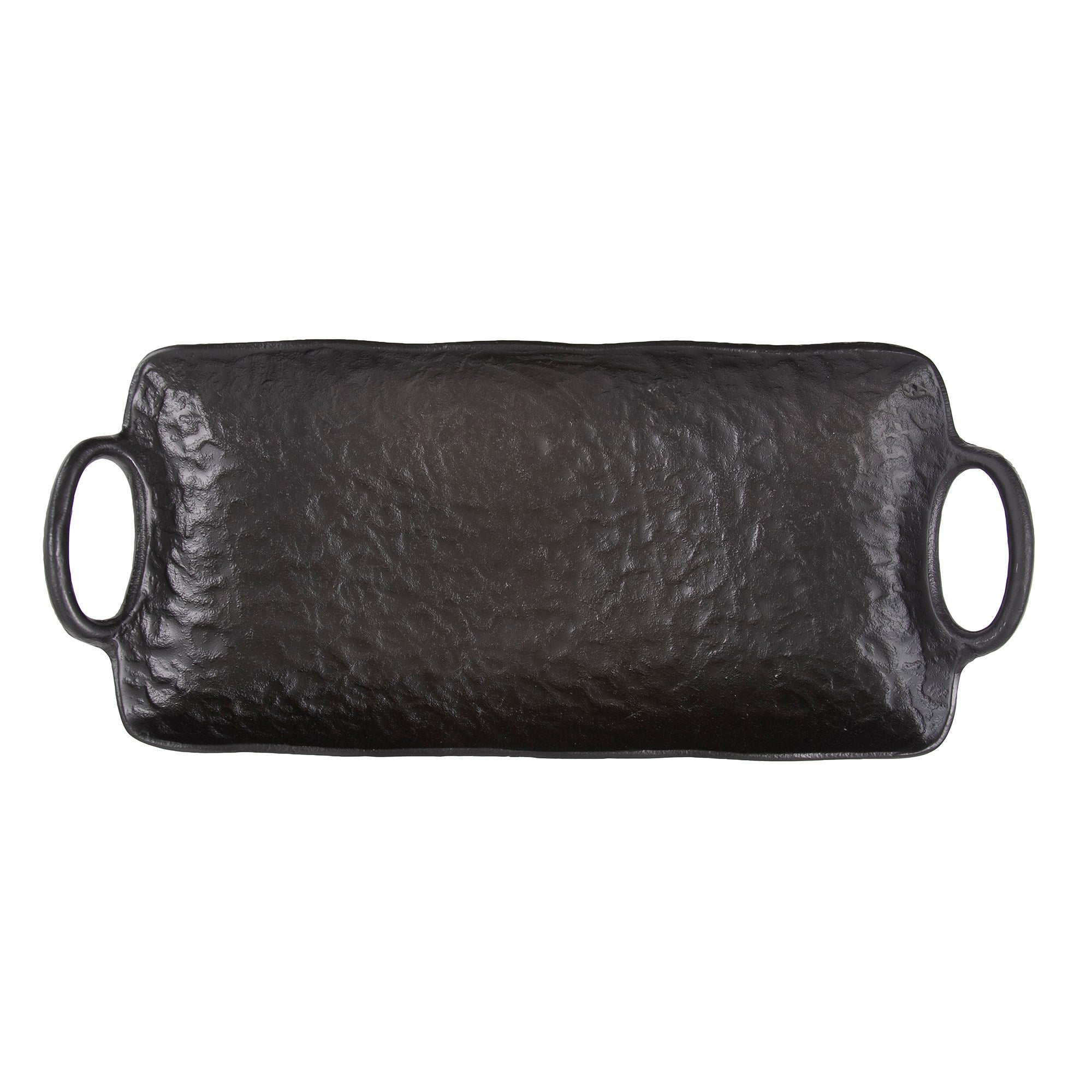 Hammered Organic Ebony Aluminum Tray, Large