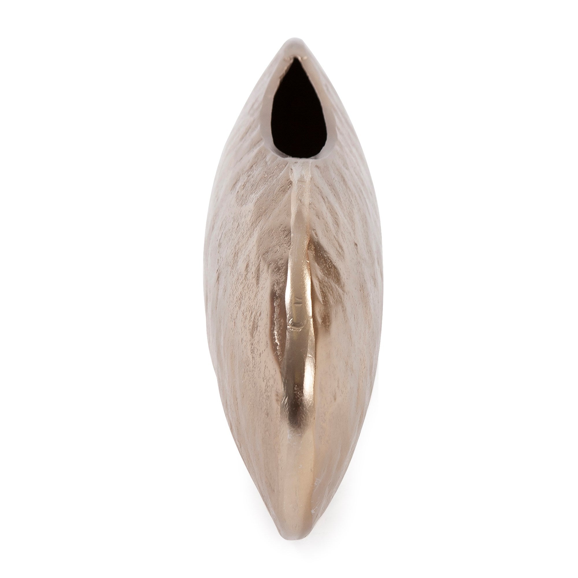 Hammered Organic Gold Aluminum Canoe Vase, Small