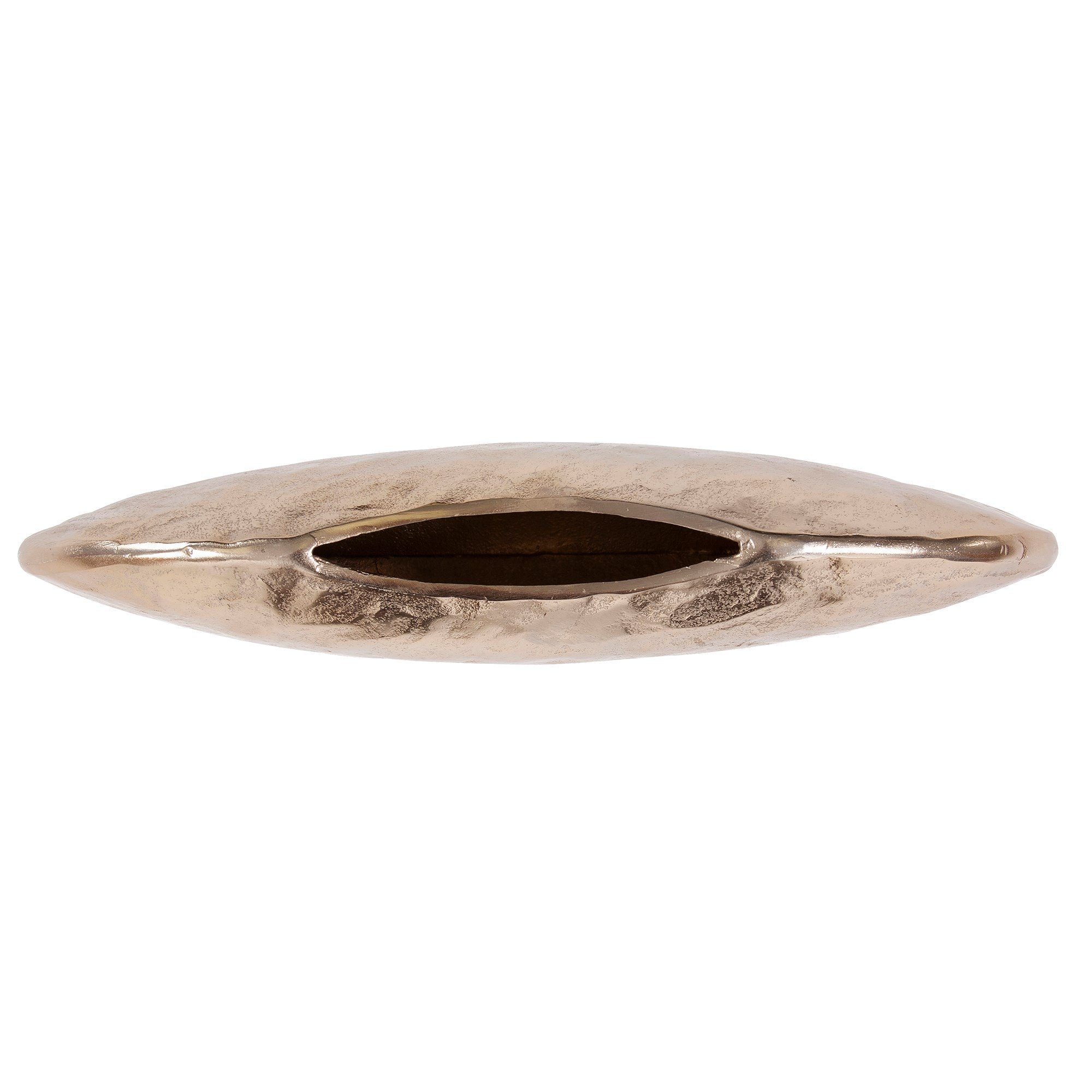 Hammered Organic Gold Aluminum Canoe Vase, Small