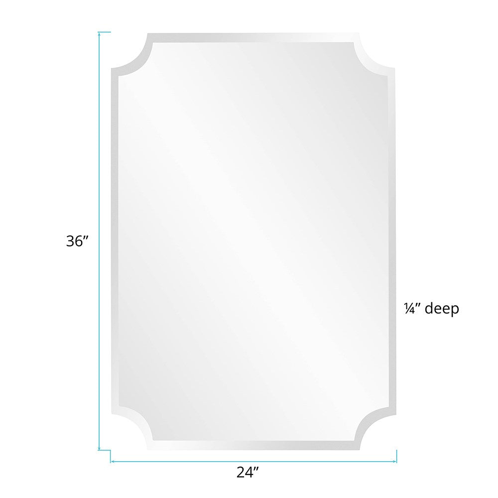 Scalloped Frameless Mirror