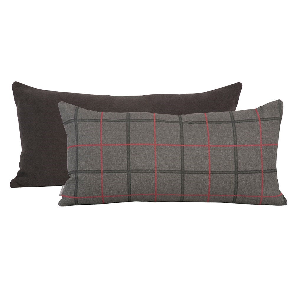Oxford Charcoal Kidney Pillow- 11" x 22"