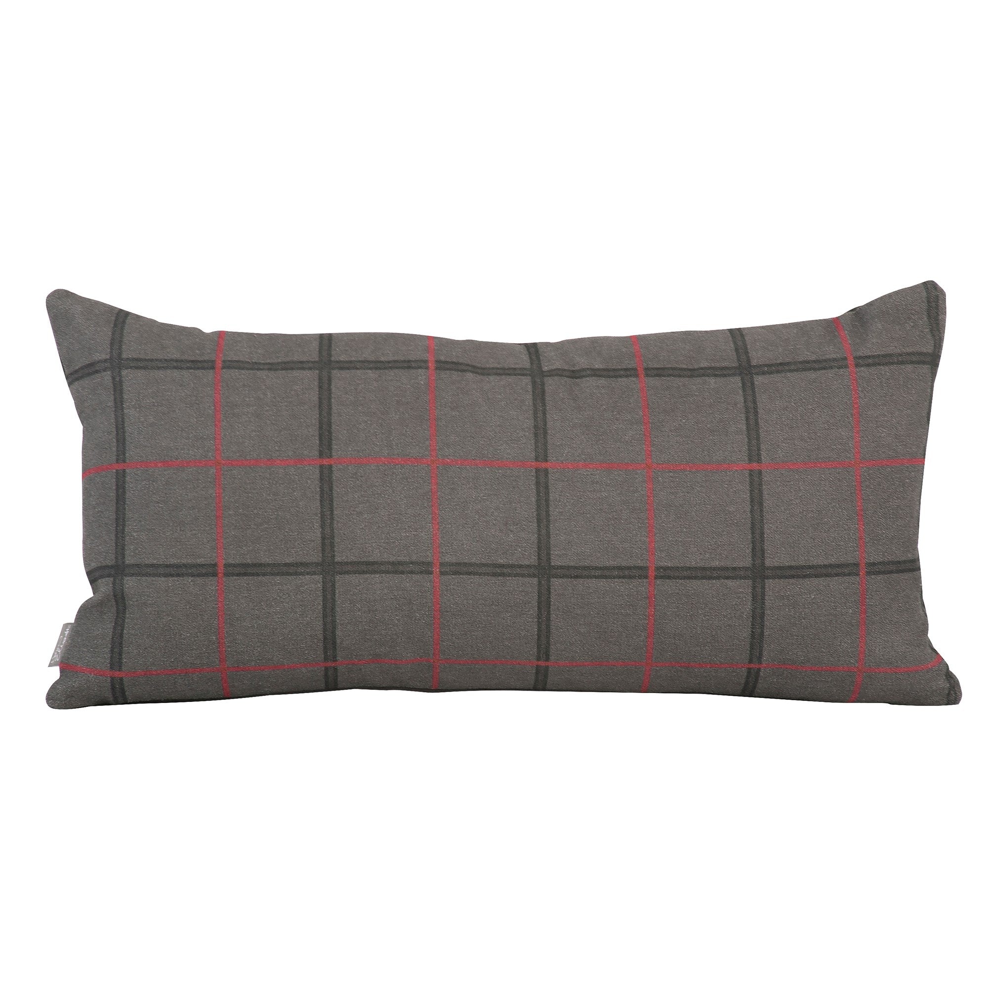 Oxford Charcoal Kidney Pillow- 11" x 22"