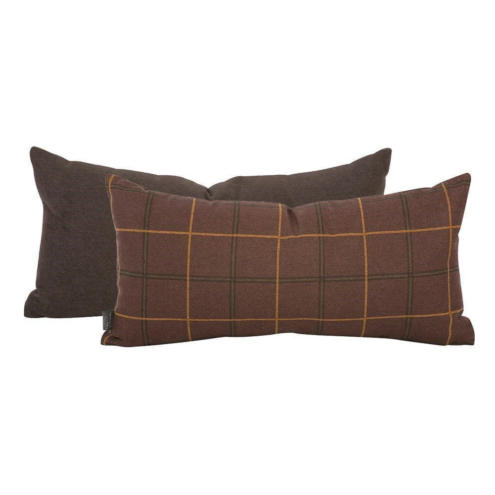 Oxford Chocolate Kidney Pillow- 11" x 22"