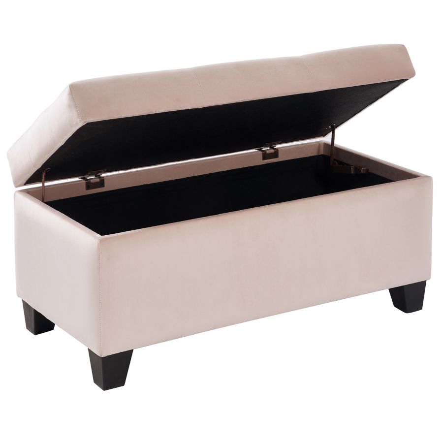 Sally Blush Pink Rectangular Storage Ottoman
