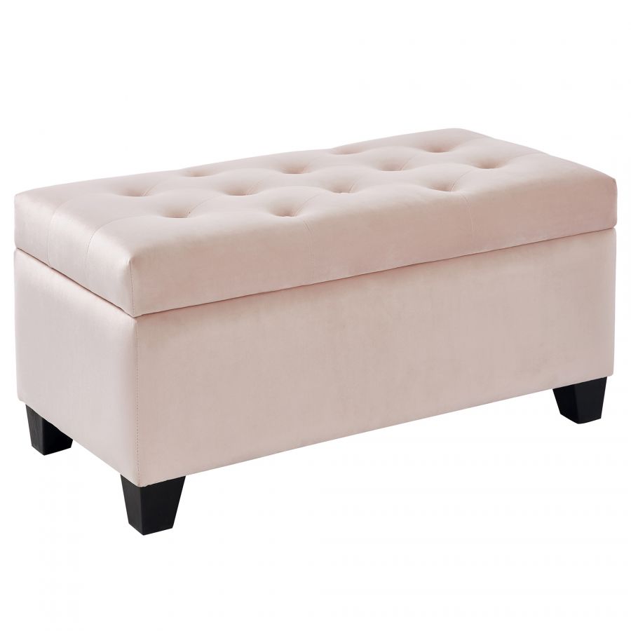 Sally Blush Pink Rectangular Storage Ottoman