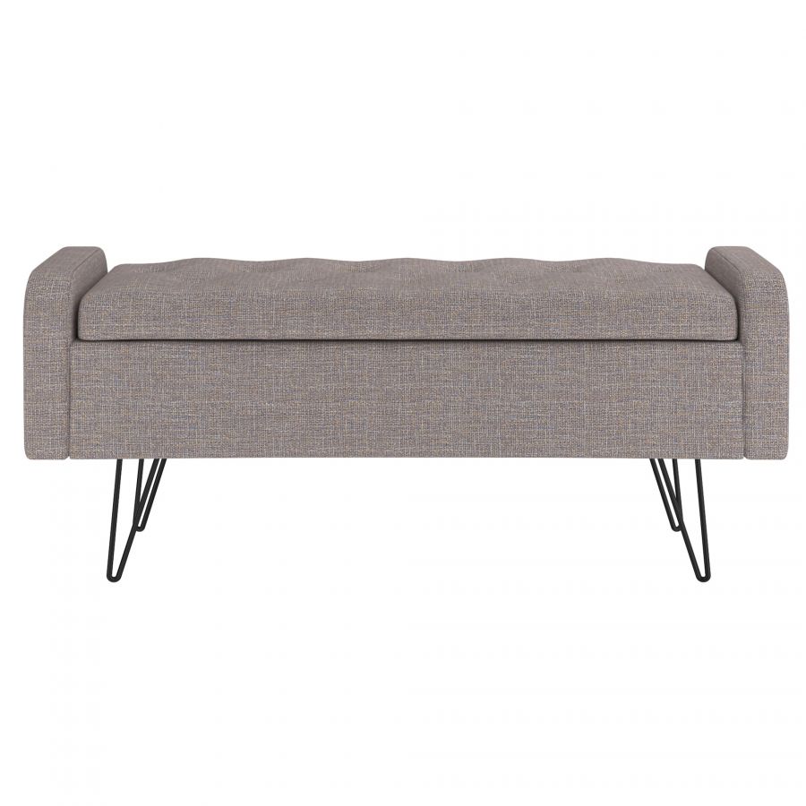 Odet Beige Storage Bench - Ottoman