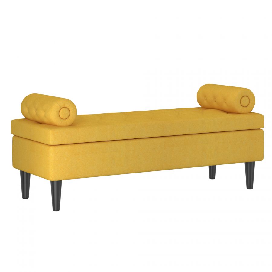 Adith Yellow Storage Ottoman