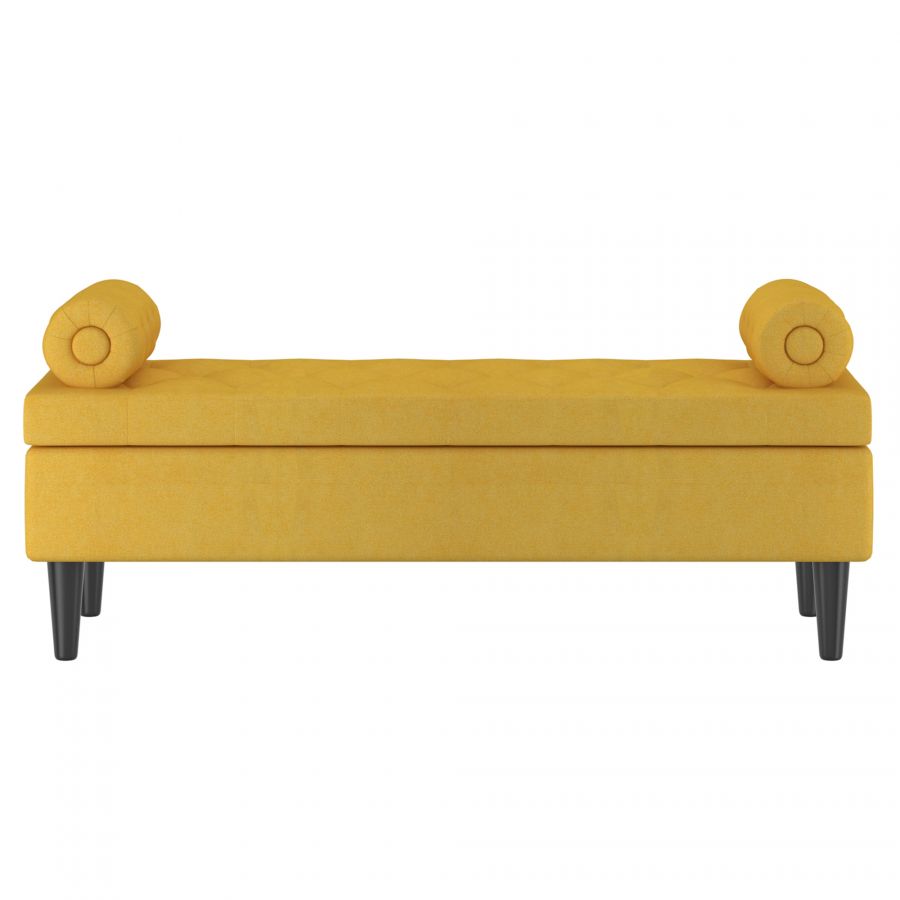 Adith Yellow Storage Ottoman