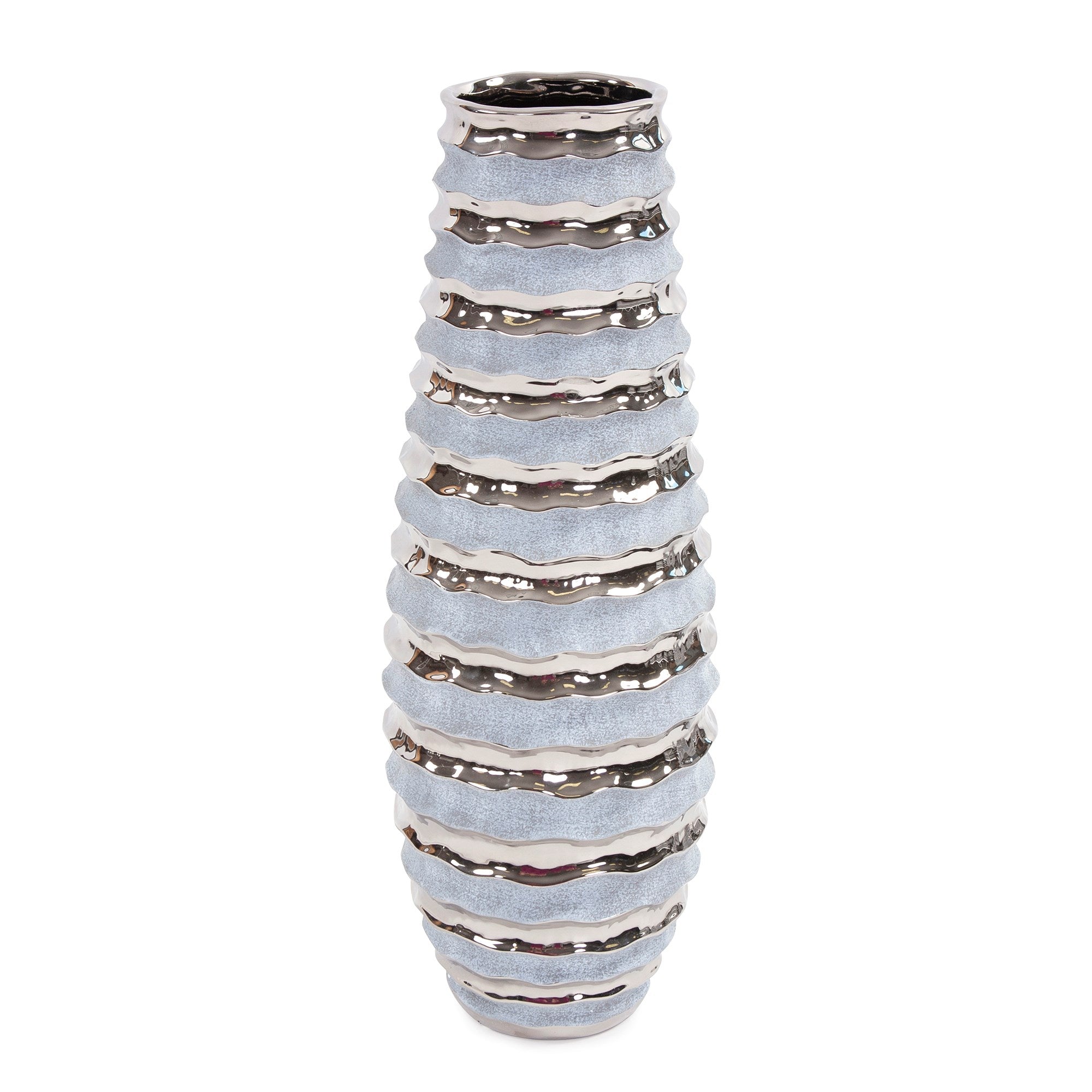 Two-tone Spiral Ceramic Tall Vase