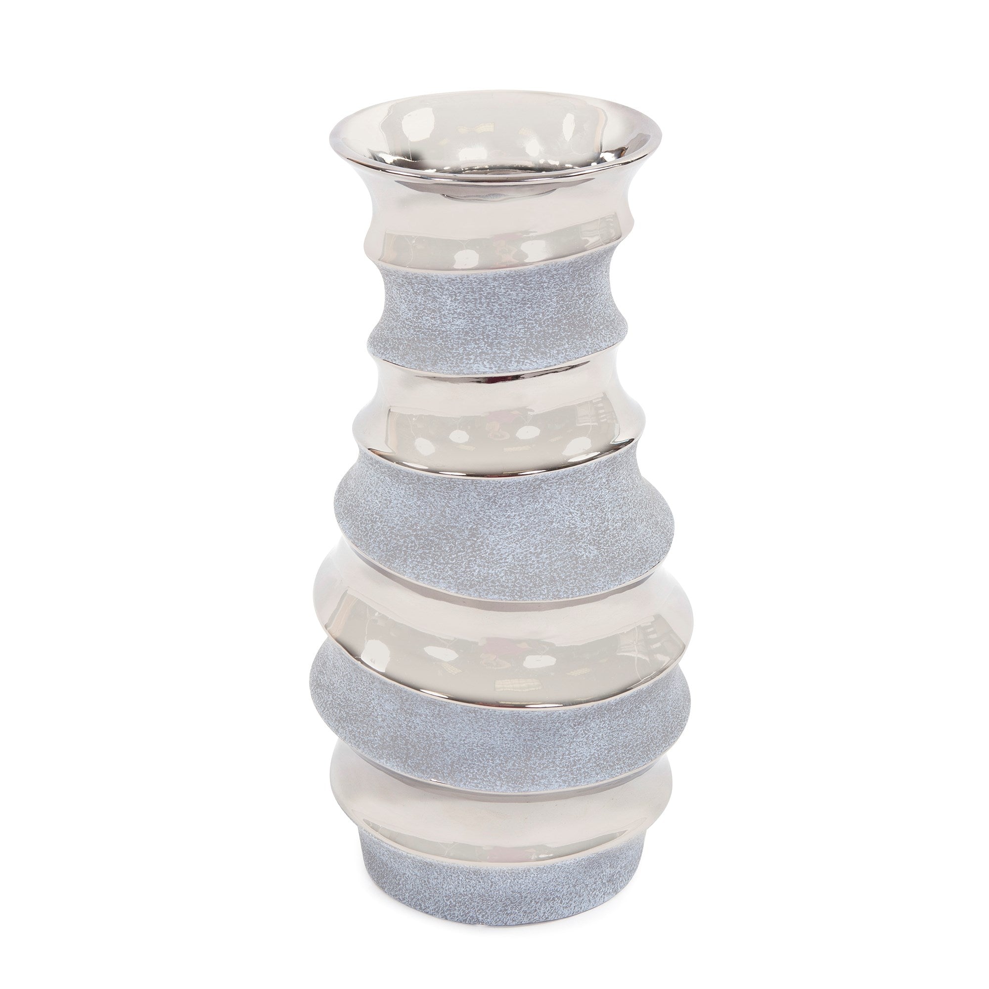 Two-tone Spiral Ceramic Flared Vase