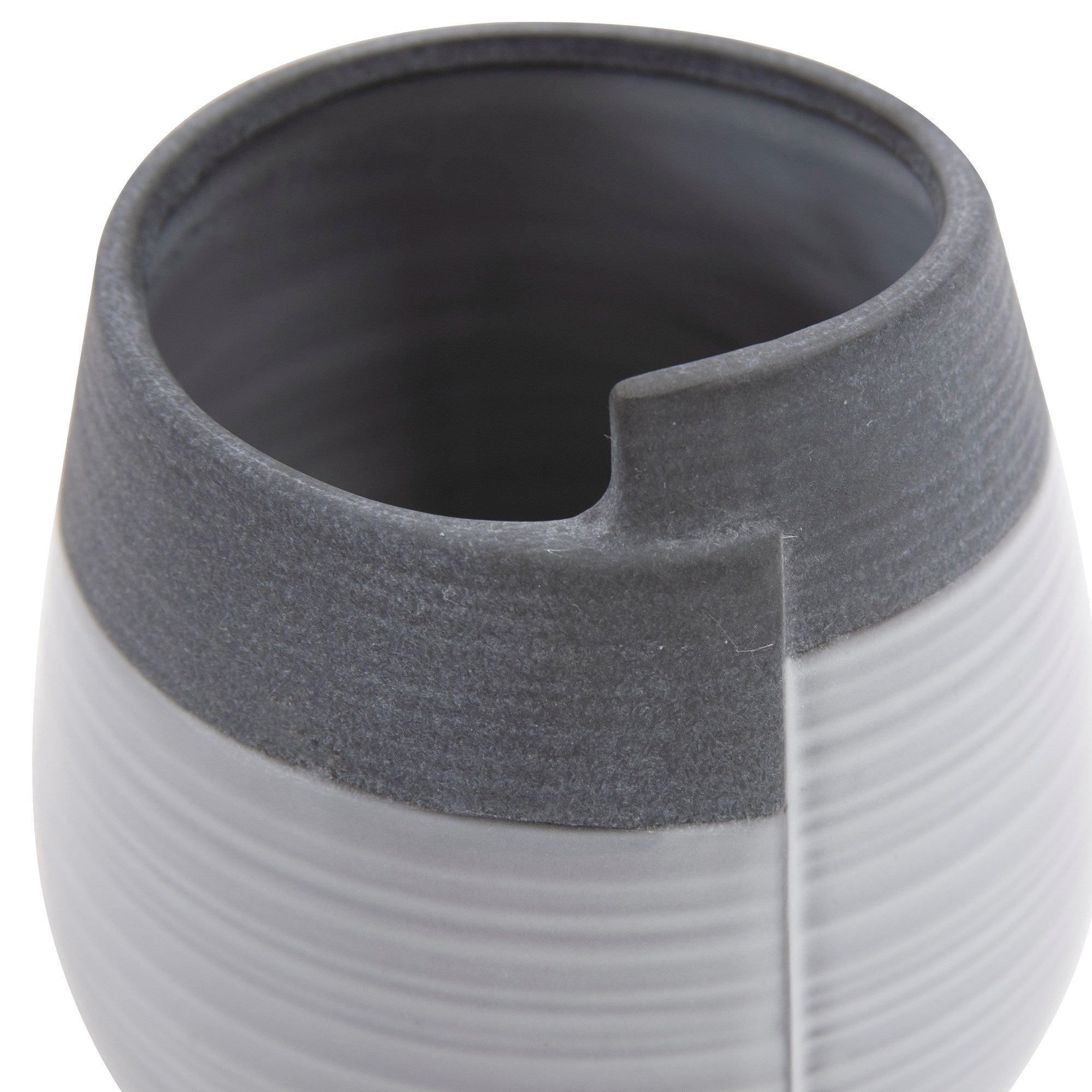 Rolled Two Tone Gray Vase, Small