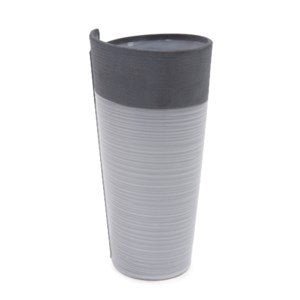 Rolled Two Tone Gray Vase, Large