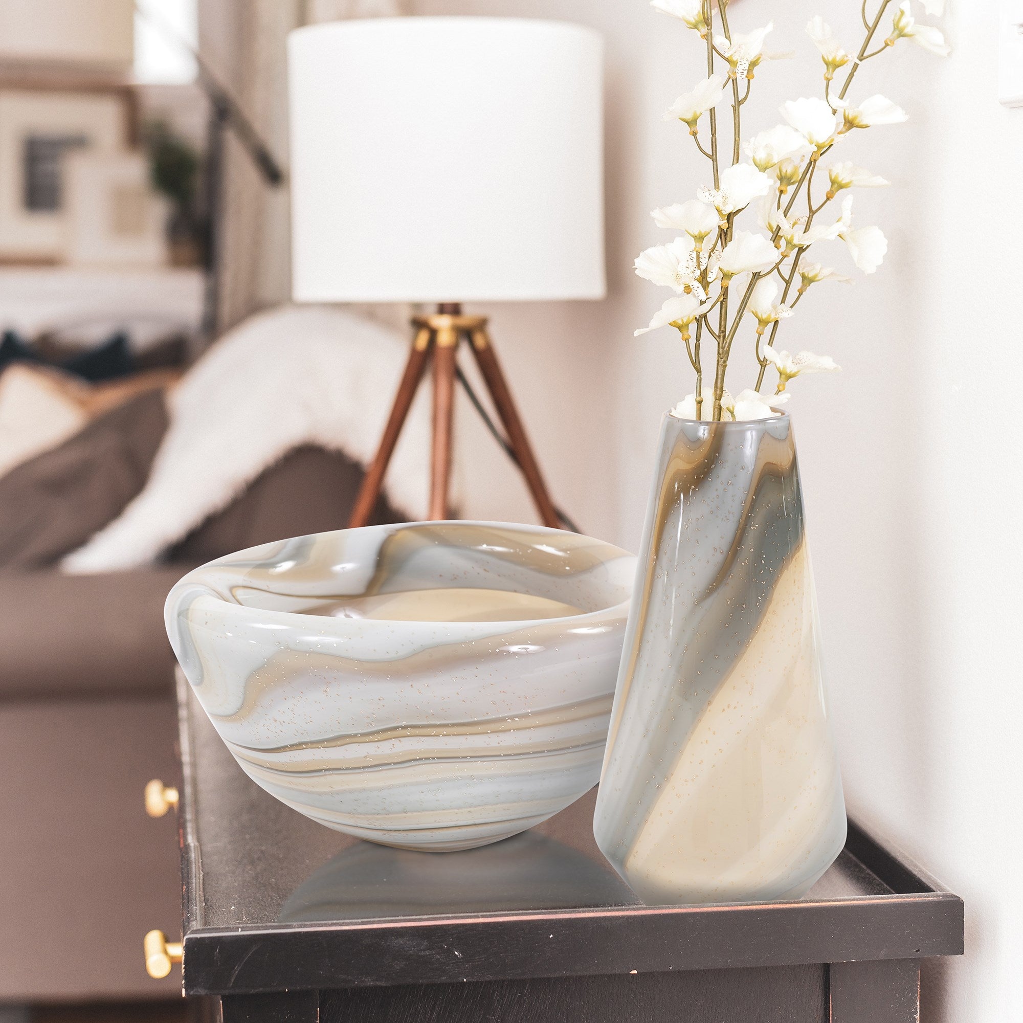Sand Art Glass Bowl