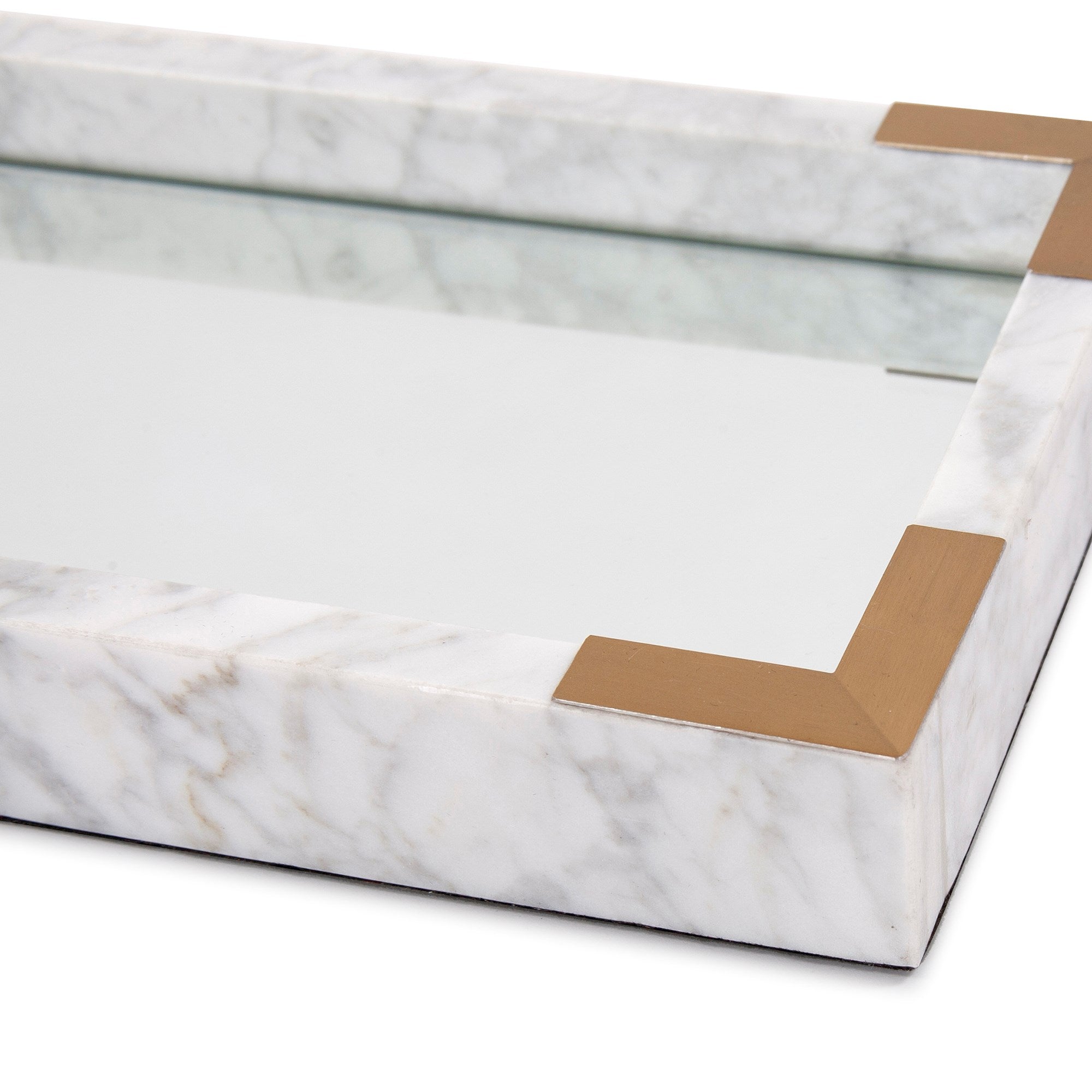 White Mirrored Marble Tray