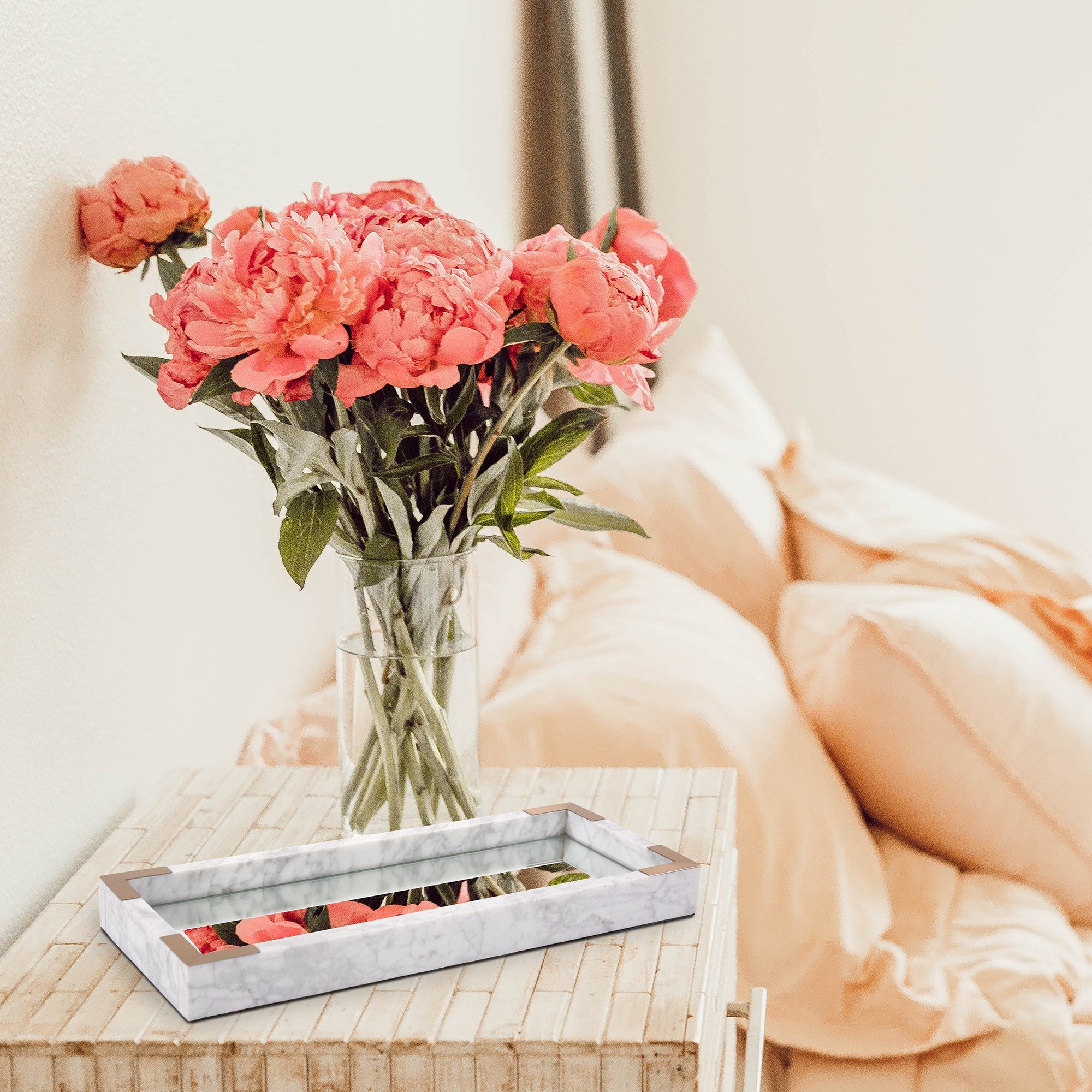 White Mirrored Marble Tray