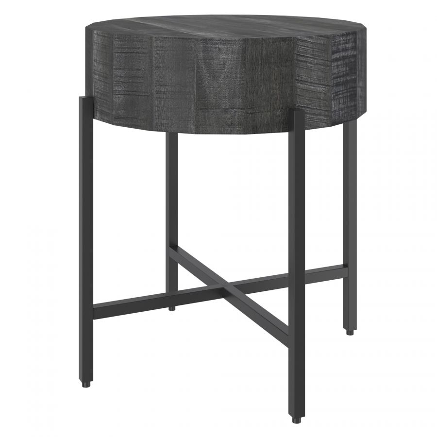 Blox Grey Round Accent Table