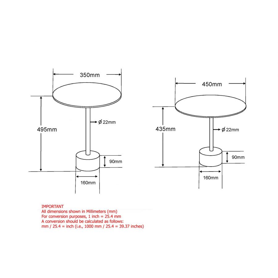 Tulip 2pc Chrome Accent Table Set
