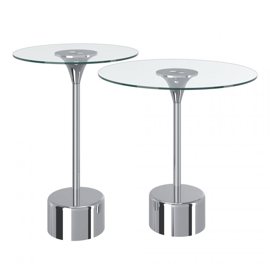 Tulip 2pc Chrome Accent Table Set