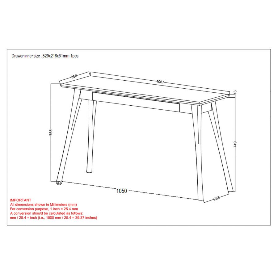 Chintu Walnut Wood Console/Desk
