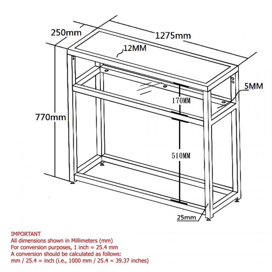 Quinn Black Console Table
