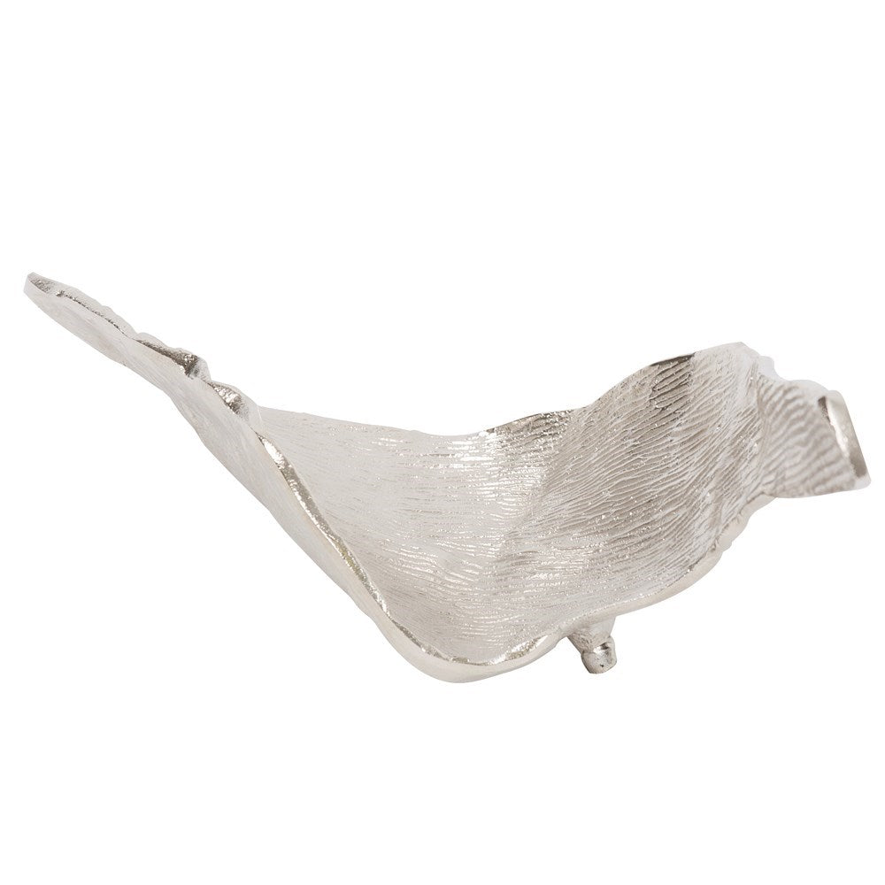 Elongated Aluminum Abstract Leaf Tray - Small