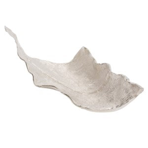 Elongated Aluminum Abstract Leaf Tray - Large