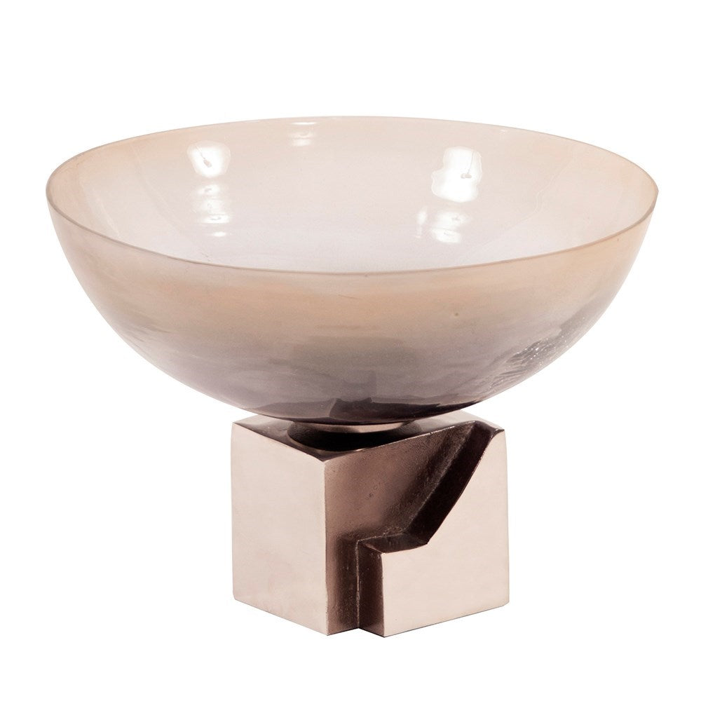 Ombre Glass Bowl on Square Aluminum Base