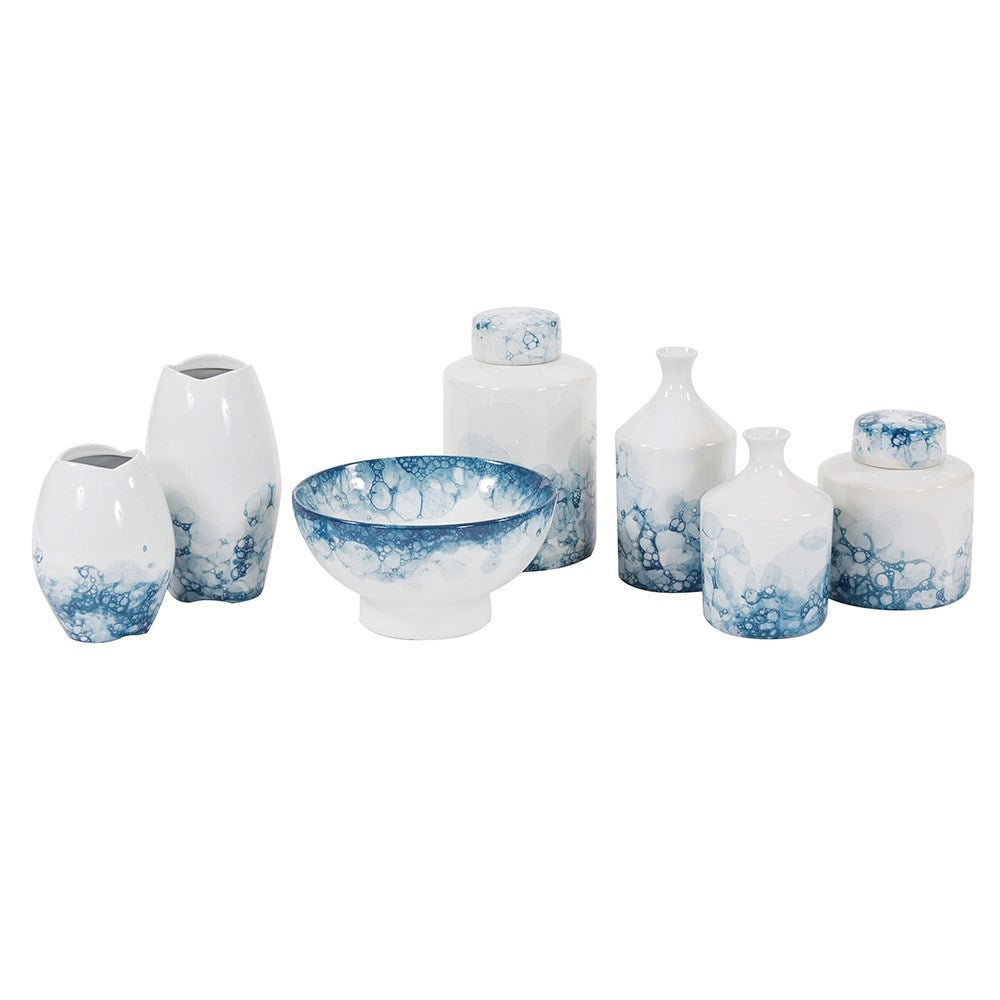 Blue and White Porcelain Bottle Vase, Small