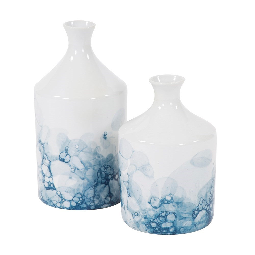Blue and White Porcelain Bottle Vase, Large