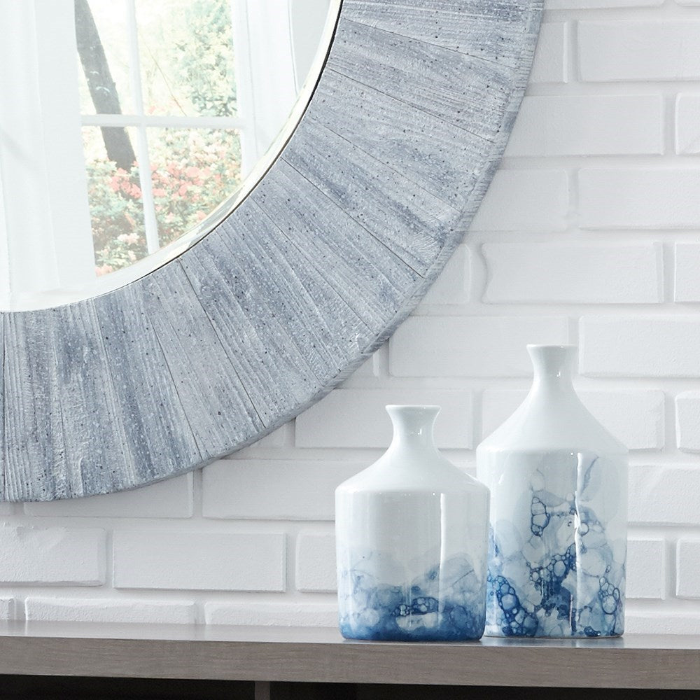 Blue and White Porcelain Bottle Vase, Large