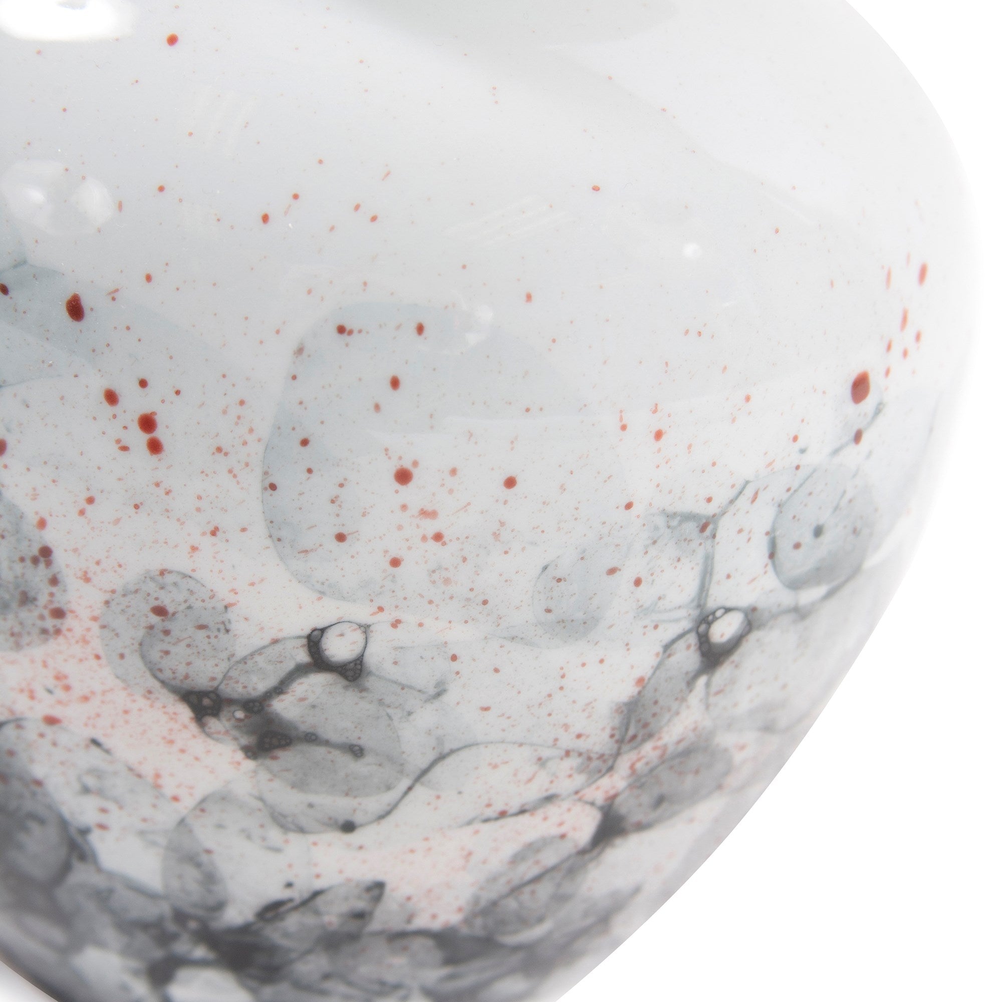 Gray and White Soap Bubble Porcelain Vase, Small