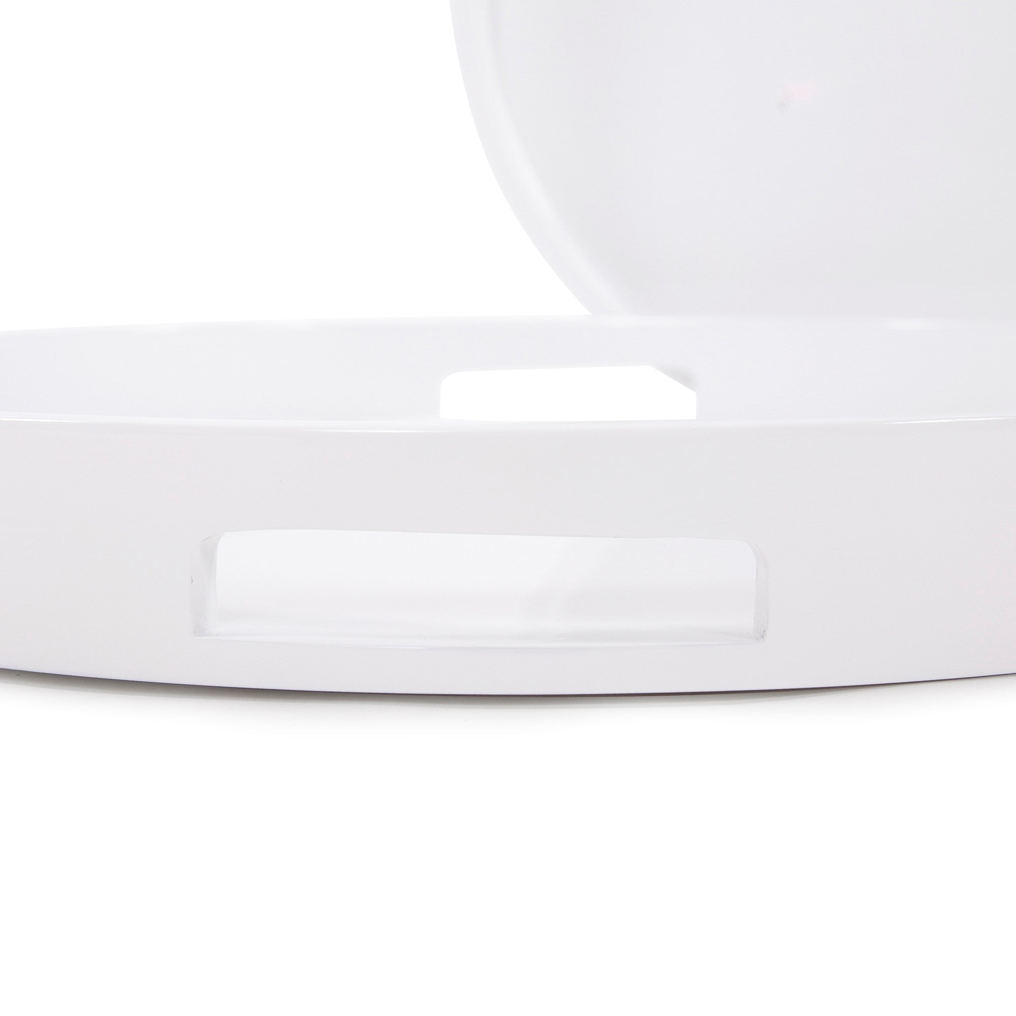 White Lacquer Round Wood Tray Set