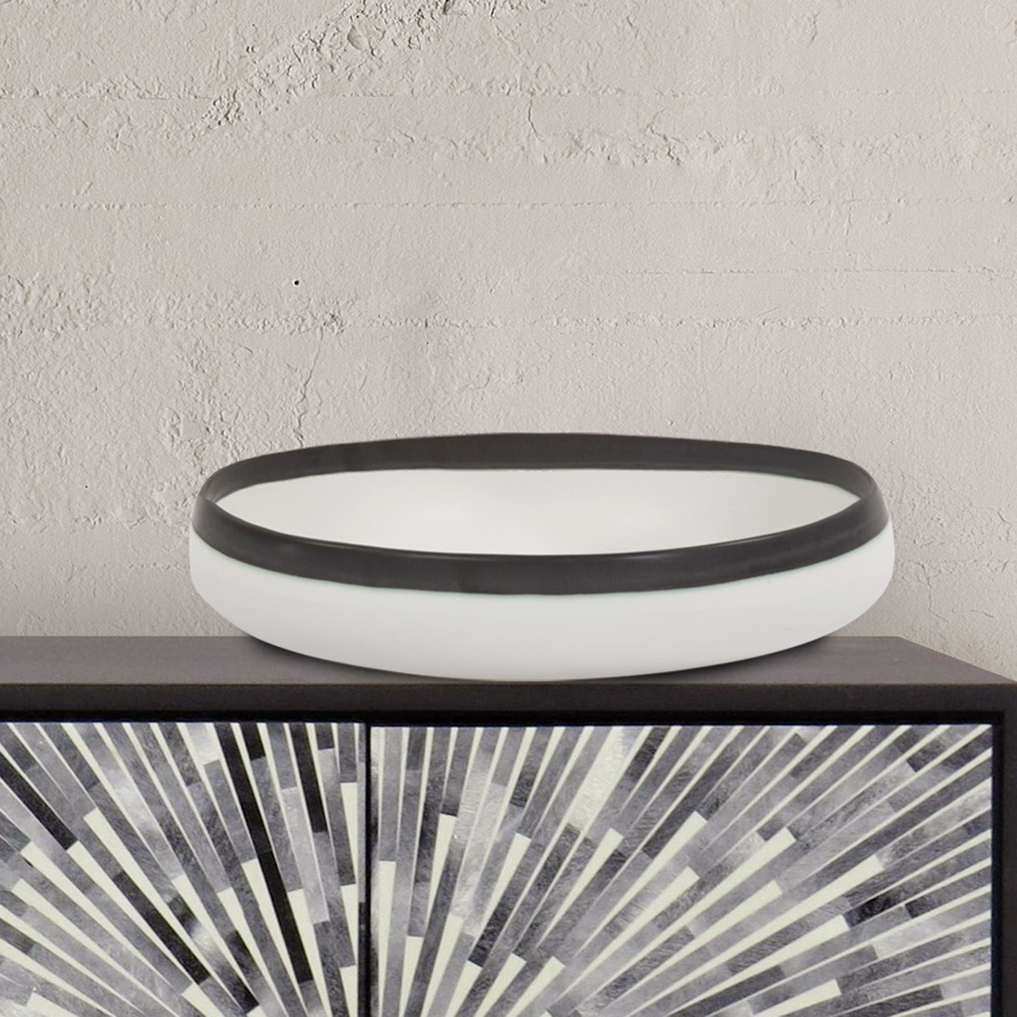 Eclipse White Ceramic Decorative Bowl