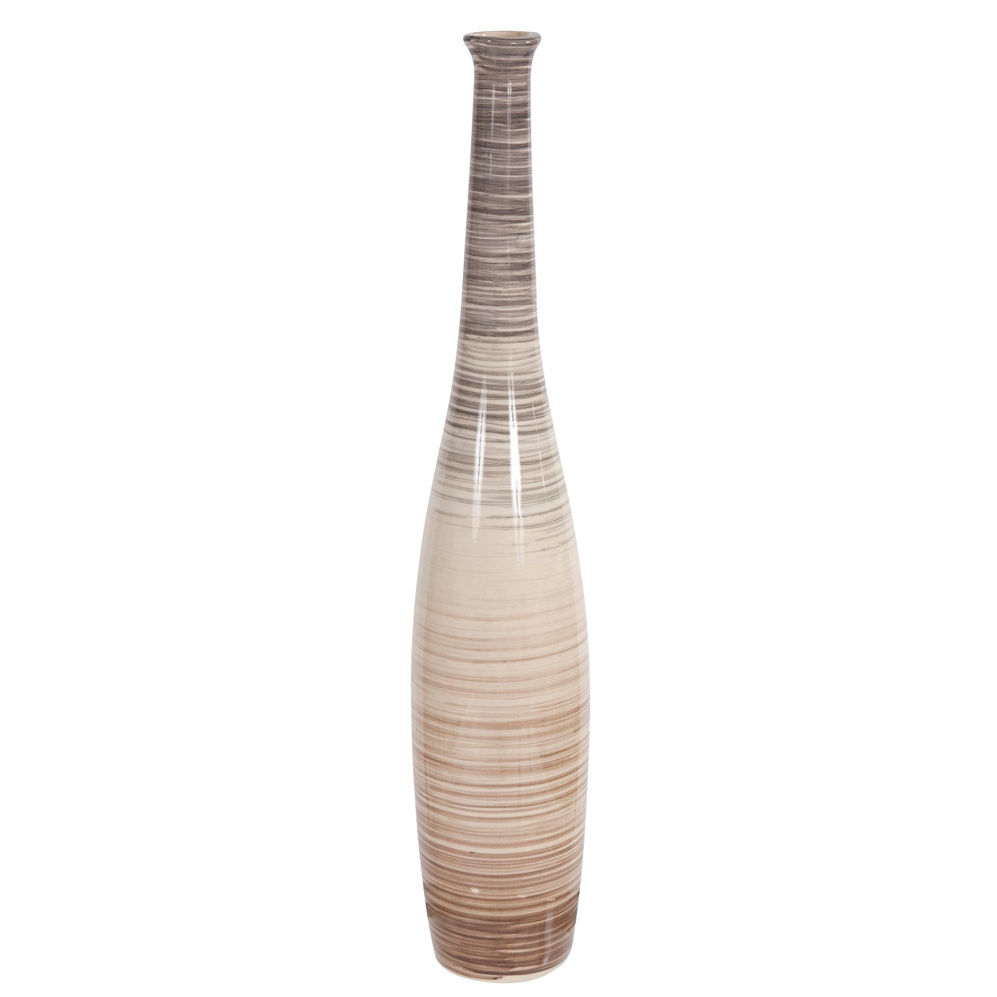Ombre Striped Ceramic Floor Vase, Small
