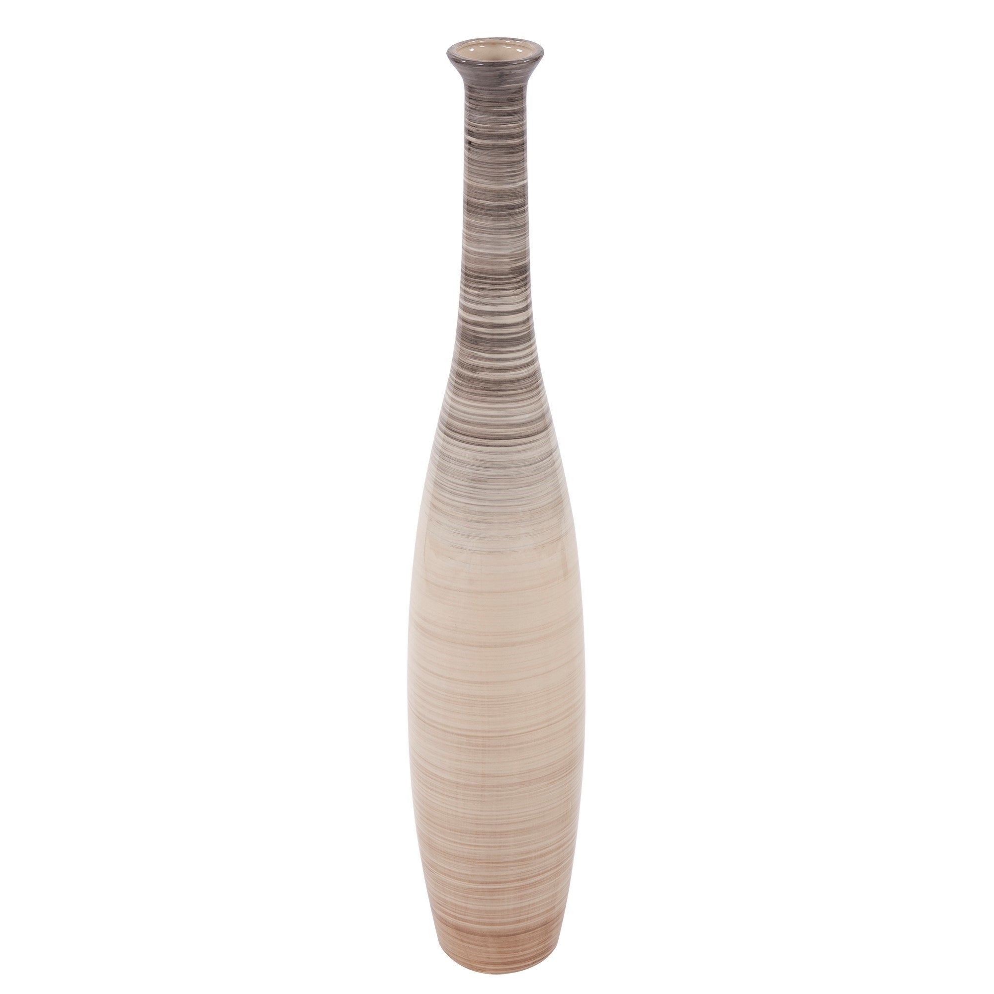 Ombre Striped Ceramic Floor Vase, Large