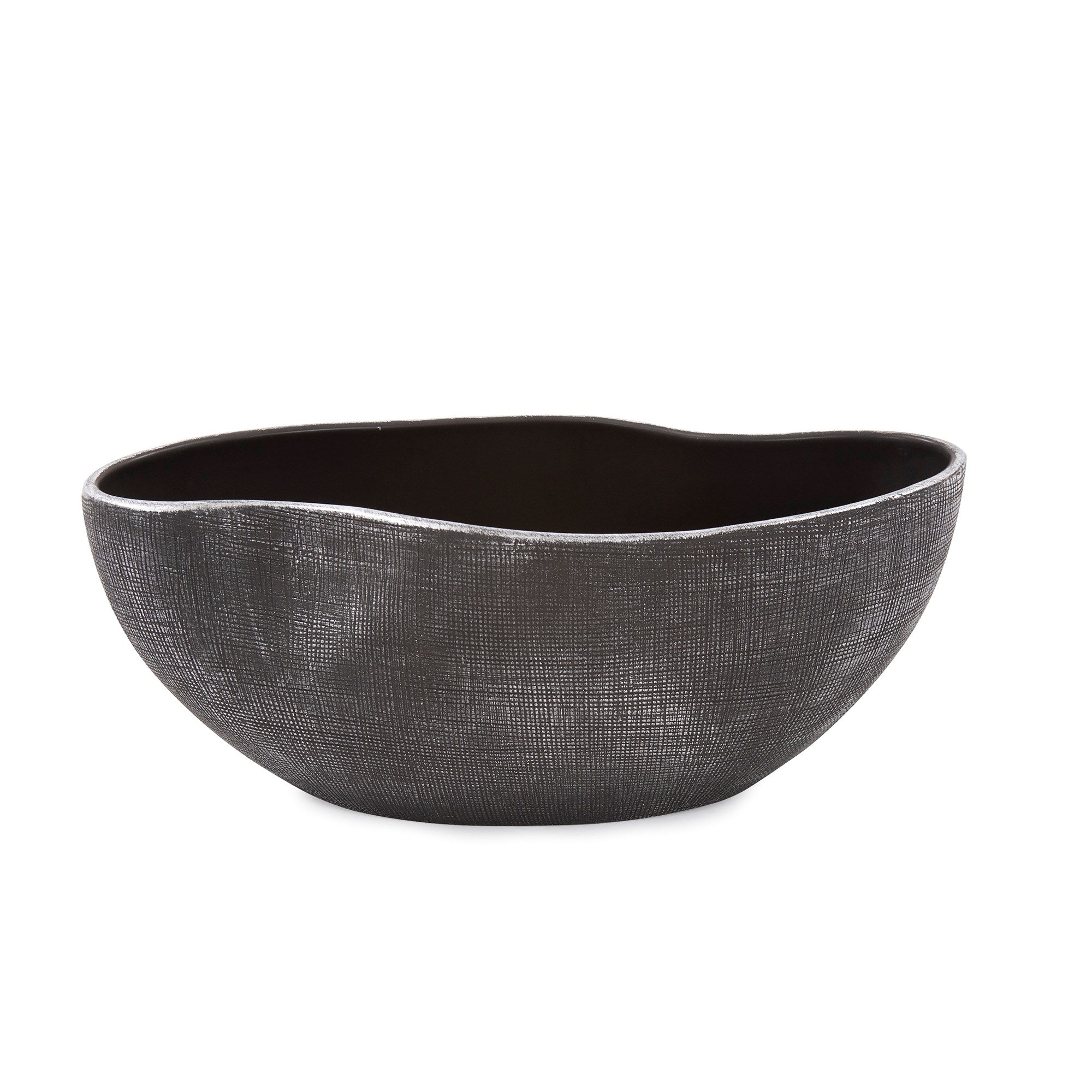 Textured Black Free Formed Ceramic Bowl