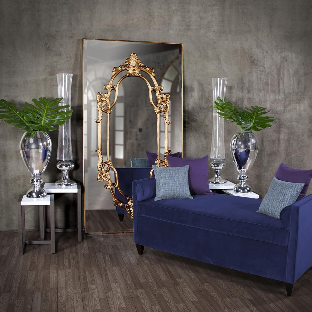 Silver Wine Goblet Hand Blown Glass Vase