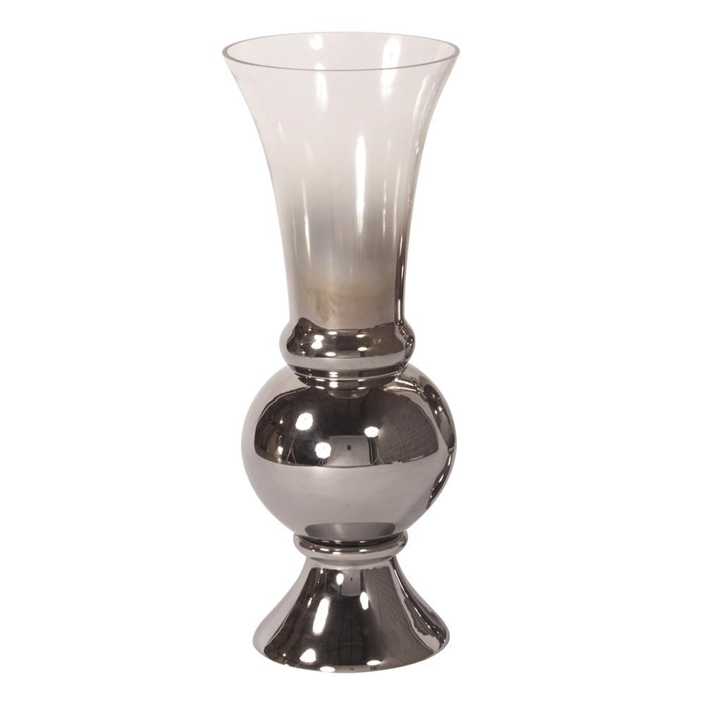 Smokey Glass Fluted Small Vase