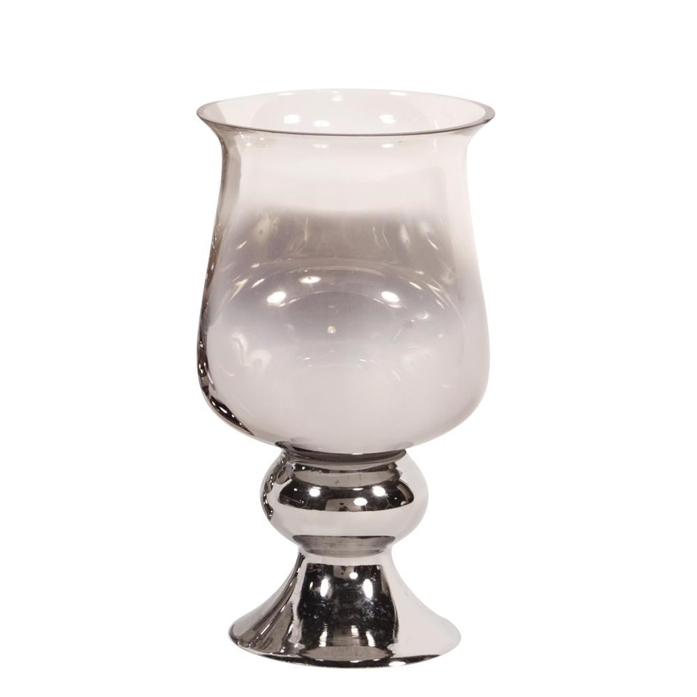 Smokey Glass Hurricane Small Vase